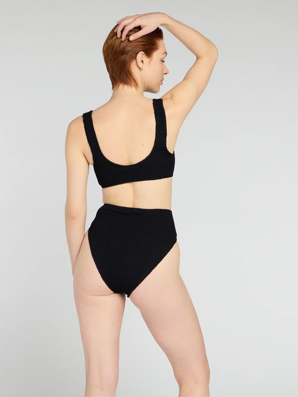 Youswim Black Ribbed High-Waist Bikini Set PR21-31